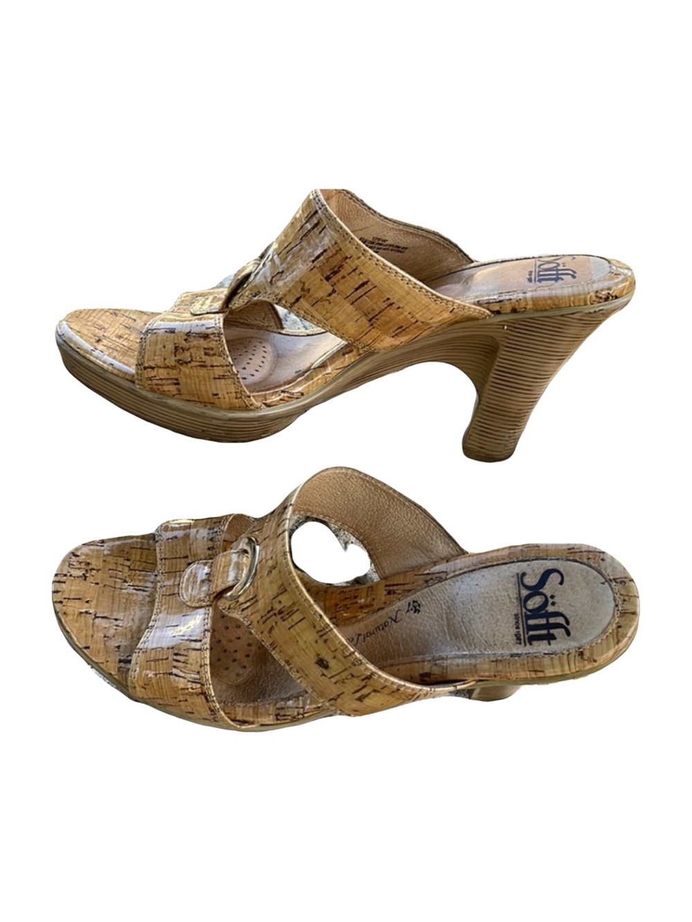 Sofft Cork Leather Mules 8